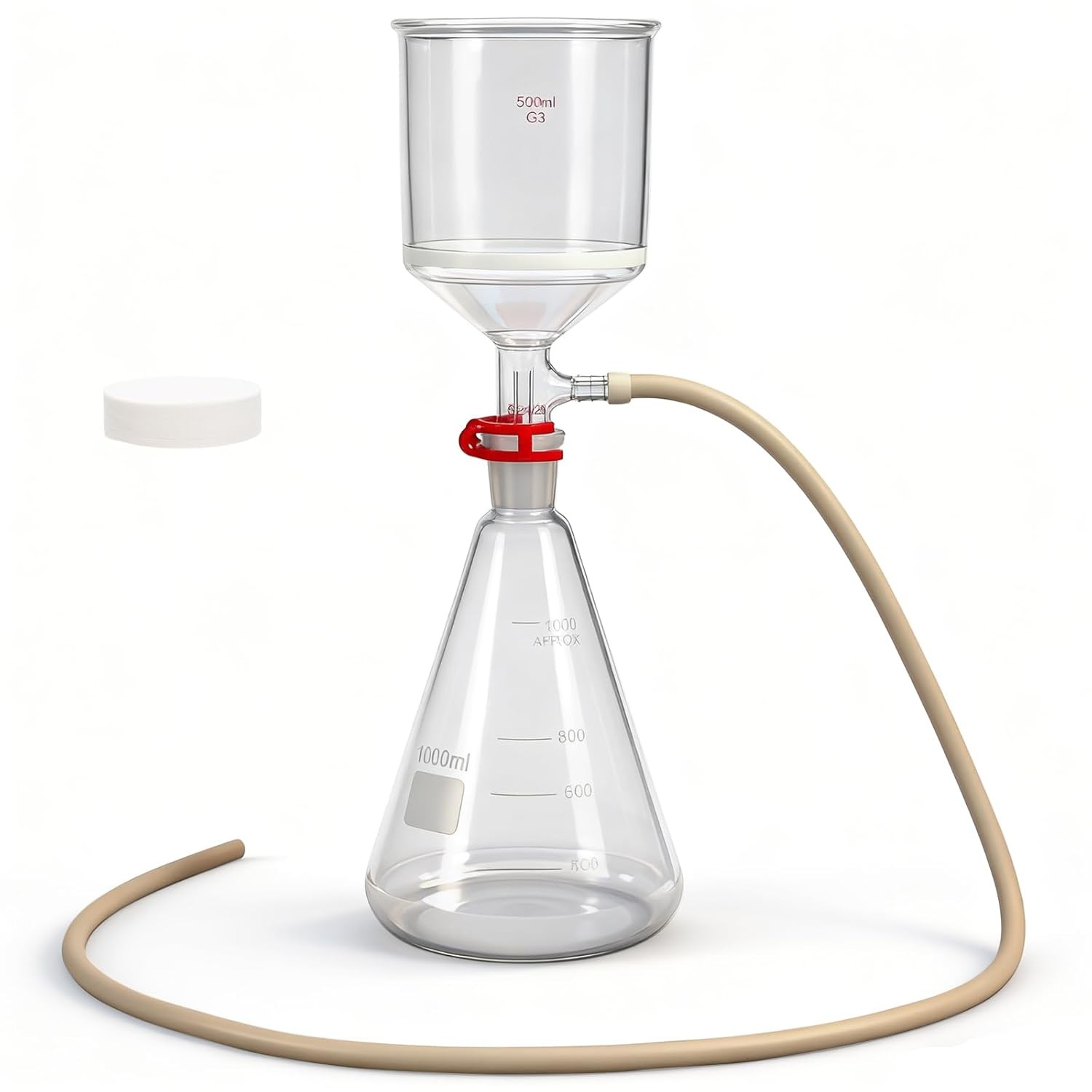 Lab Flask Funnel Lab Vacuum Filtration Kit 1L Filter,Bottle Funnel,Filter Paper