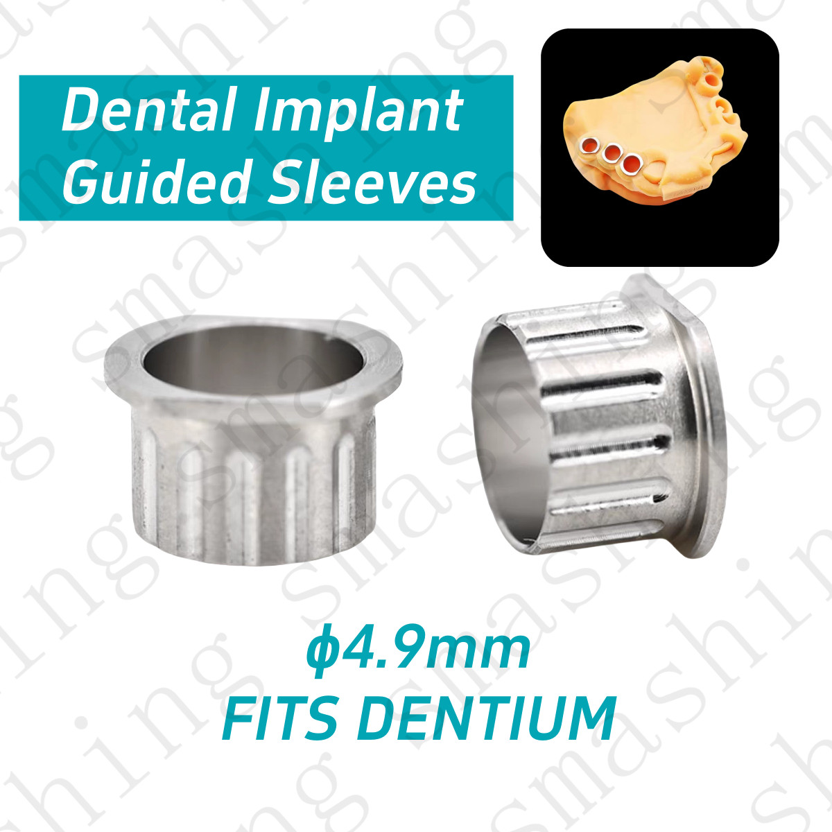 5Pcs Guide Sleeve Guided Drill External Irrigation Dental Implant Depth 4.9mm