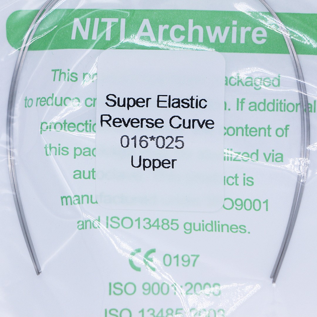 50×Dental Orthodontic Niti Rectangular Arch Wires Reverse Curve 16×25 Upper