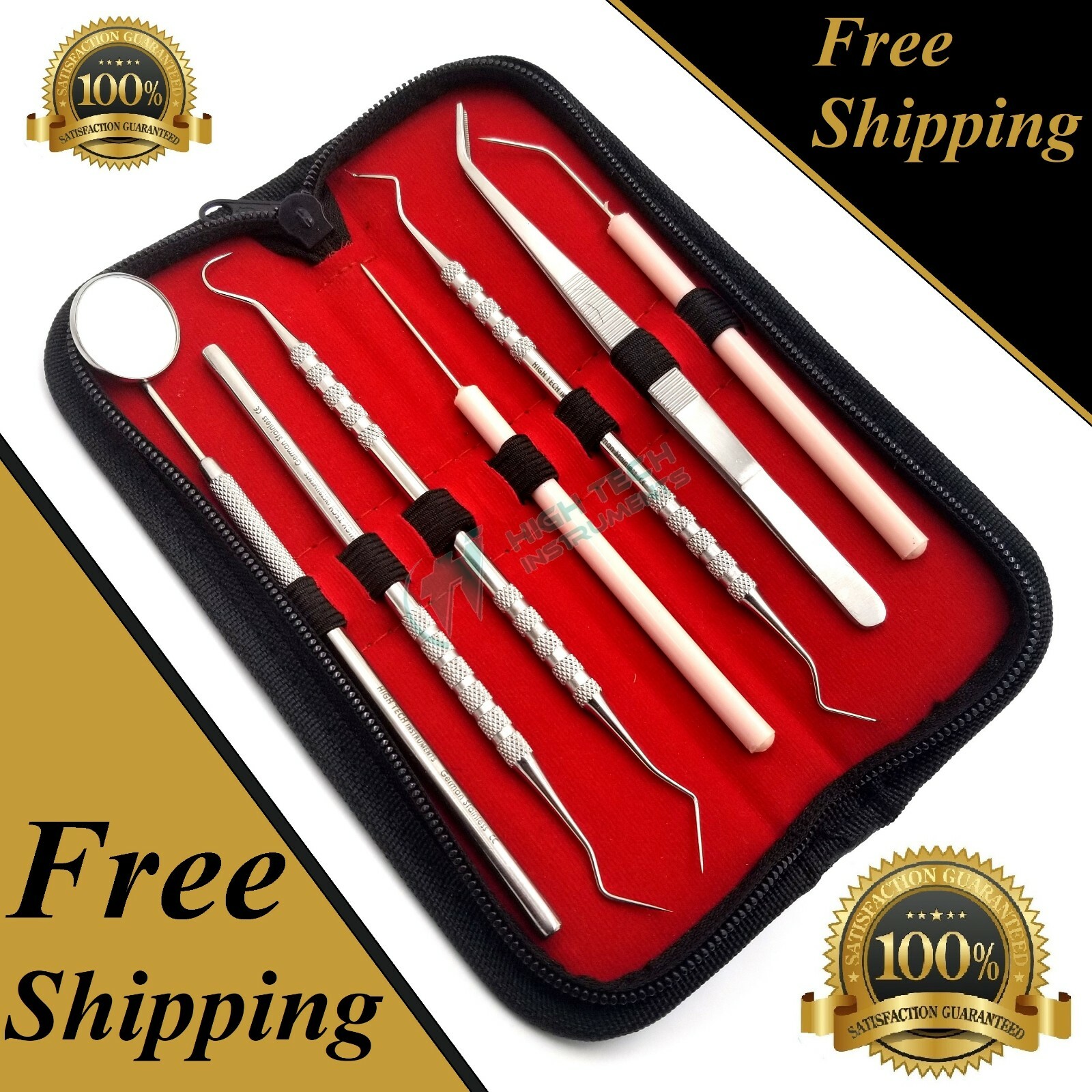 Professional Dental Oral Hygiene Kit 7 Tools Deep Cleaning Scaler Teeth Care Set