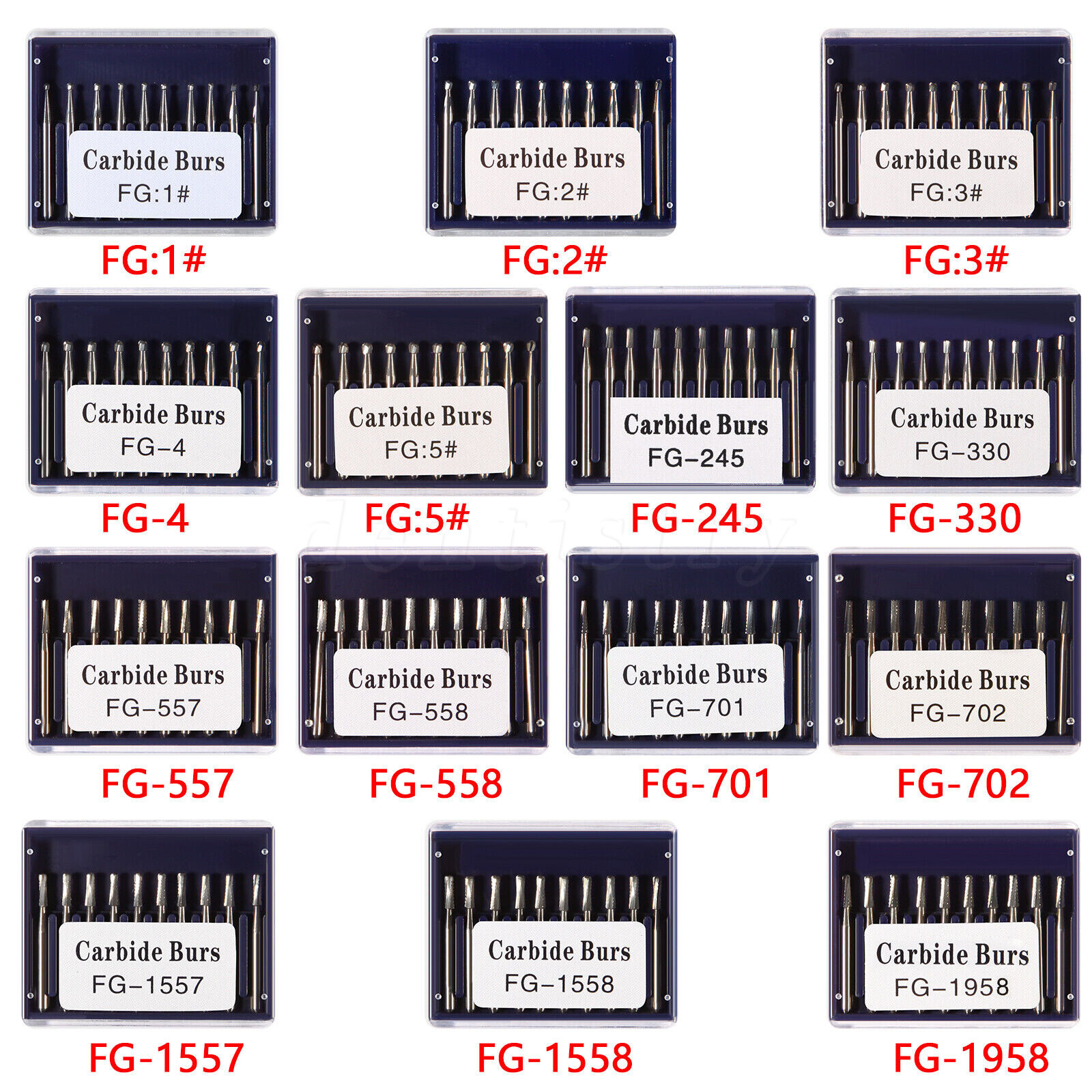 1-10 Box Dental FG Tungsten Carbide Burs Round For High Speed Handpiece OR