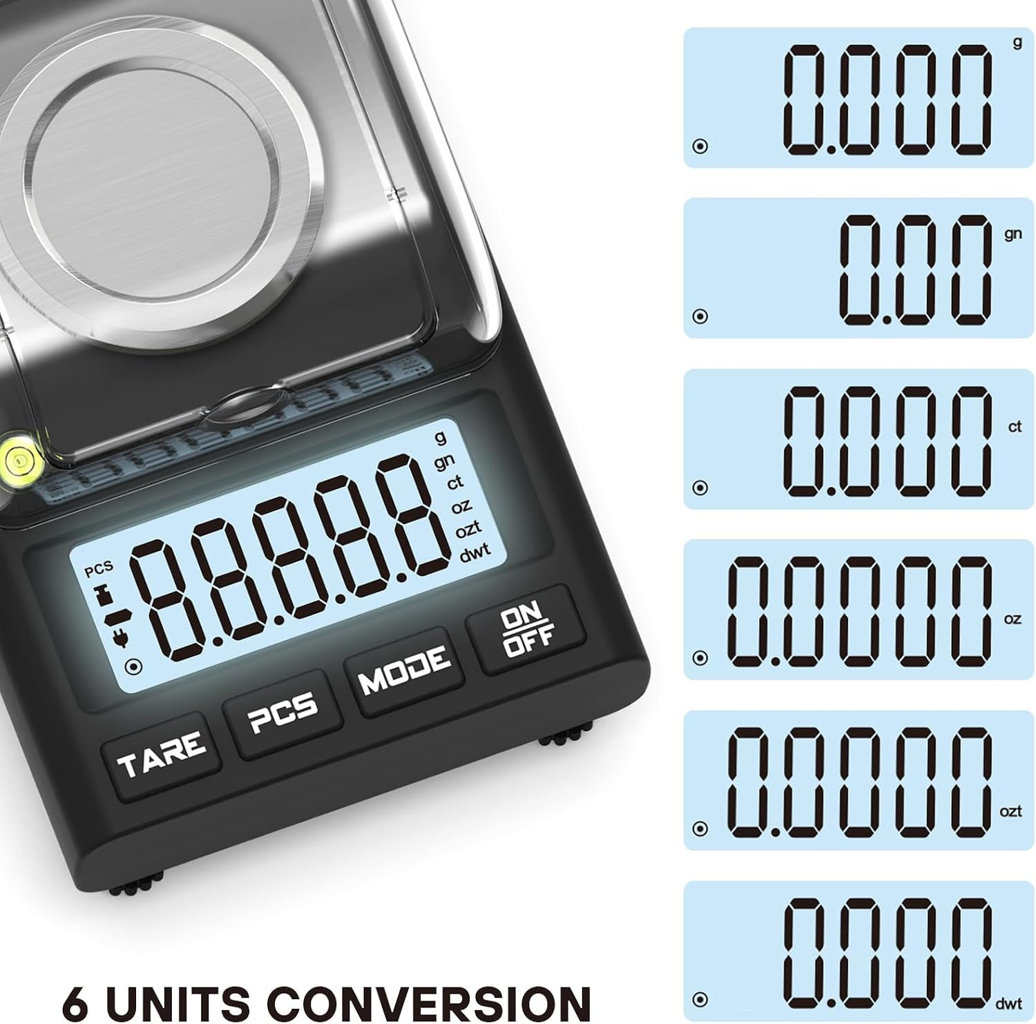 Milligram Scale 100G X 0.001G, with Two 50G Calibration Weights | Powder Scale,