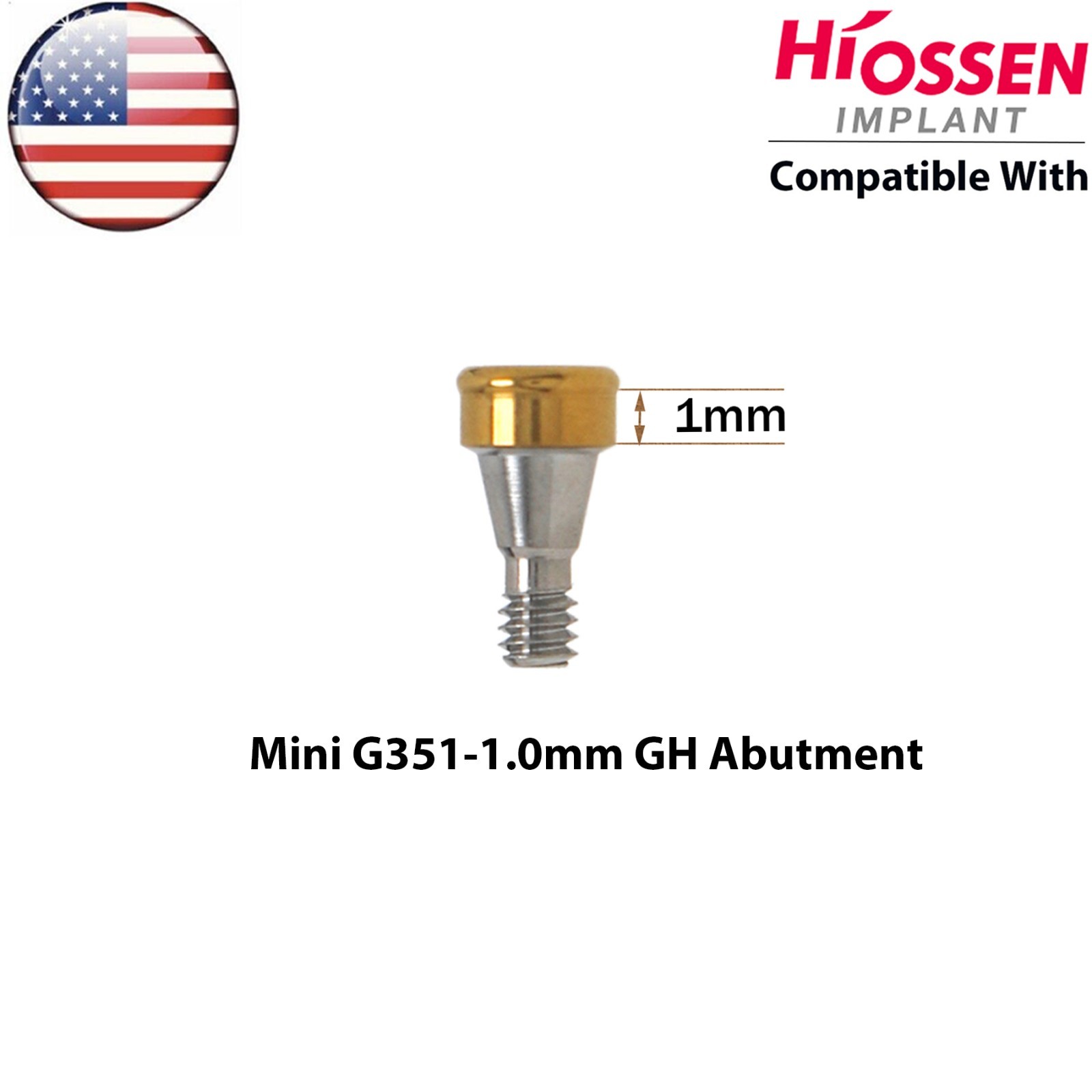US Fits Hiossen Osstem Overdenture Locator Abutment Regular Mini & Male Caps Kit