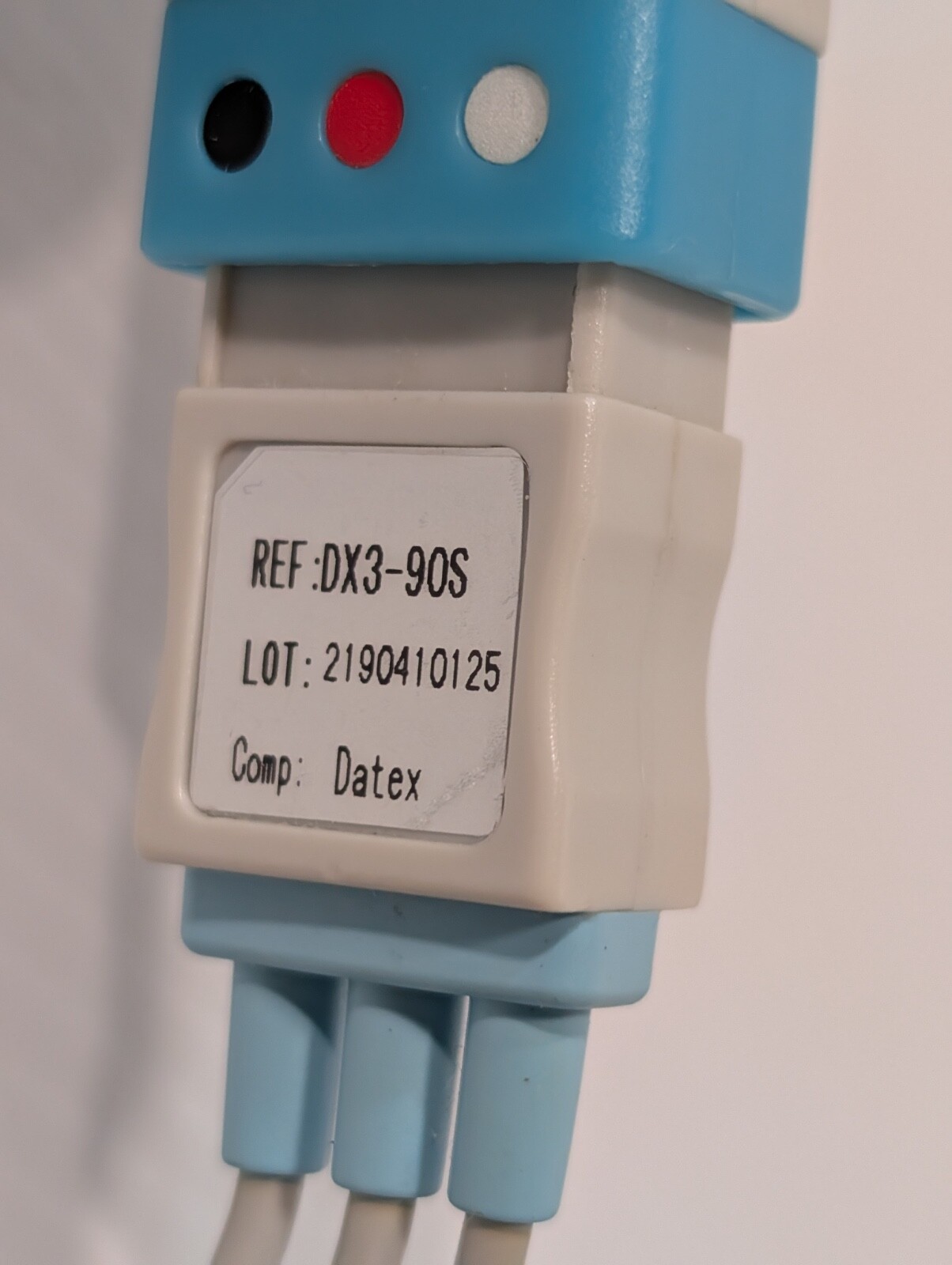 DX390S 3 Lead ECG Electrocardiogram Cable, 10 PIN End, Datex Compatible