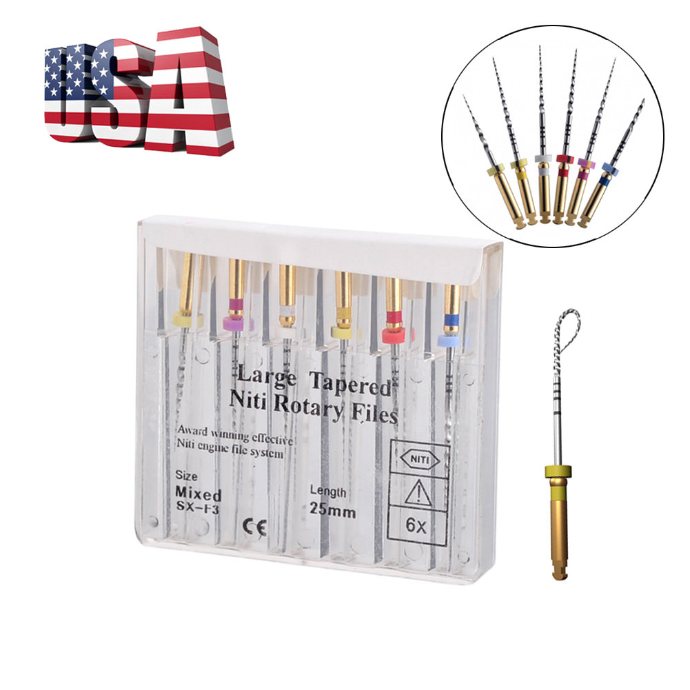 6 filesEASYINSMILE Endo NITI Engine Files Endodontic Large Tapered Rotary Files