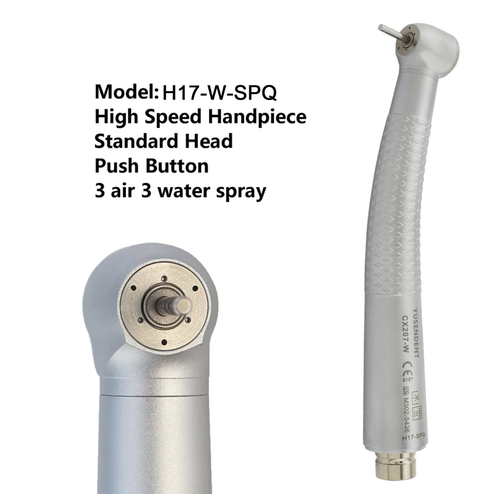 COXO Dental High Speed Handpiece Turbine Sinol Coupler 4 Hole Push Button CX207