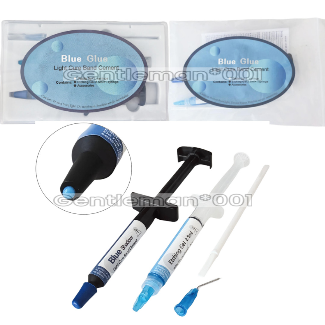 Dental Orthodontic Brackets Bonding Adhesive Light Cure Band Cement Blue Glue