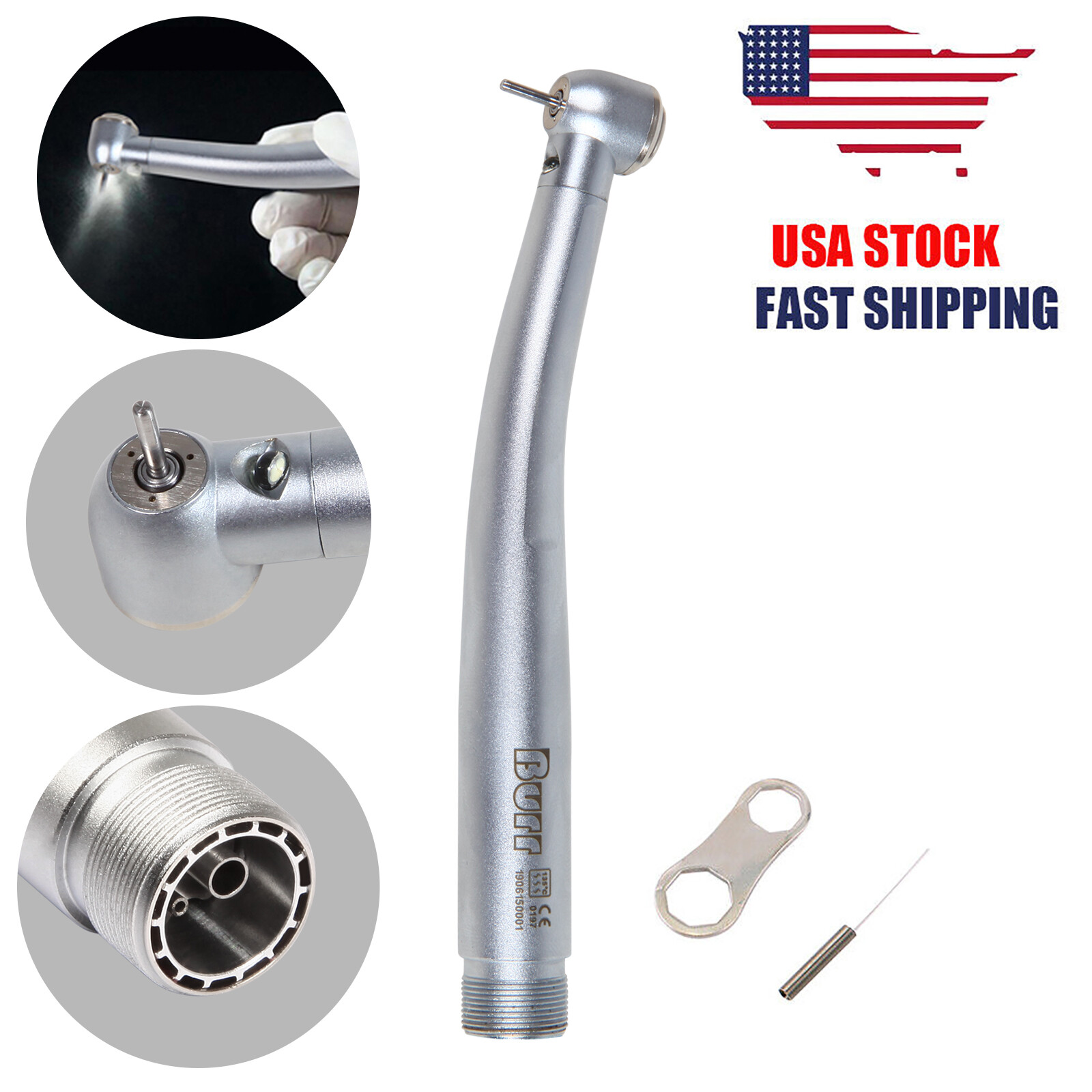 NSK Style Dental Fiber Optic LED E-generator high speed handpiece 2HOLE UDB