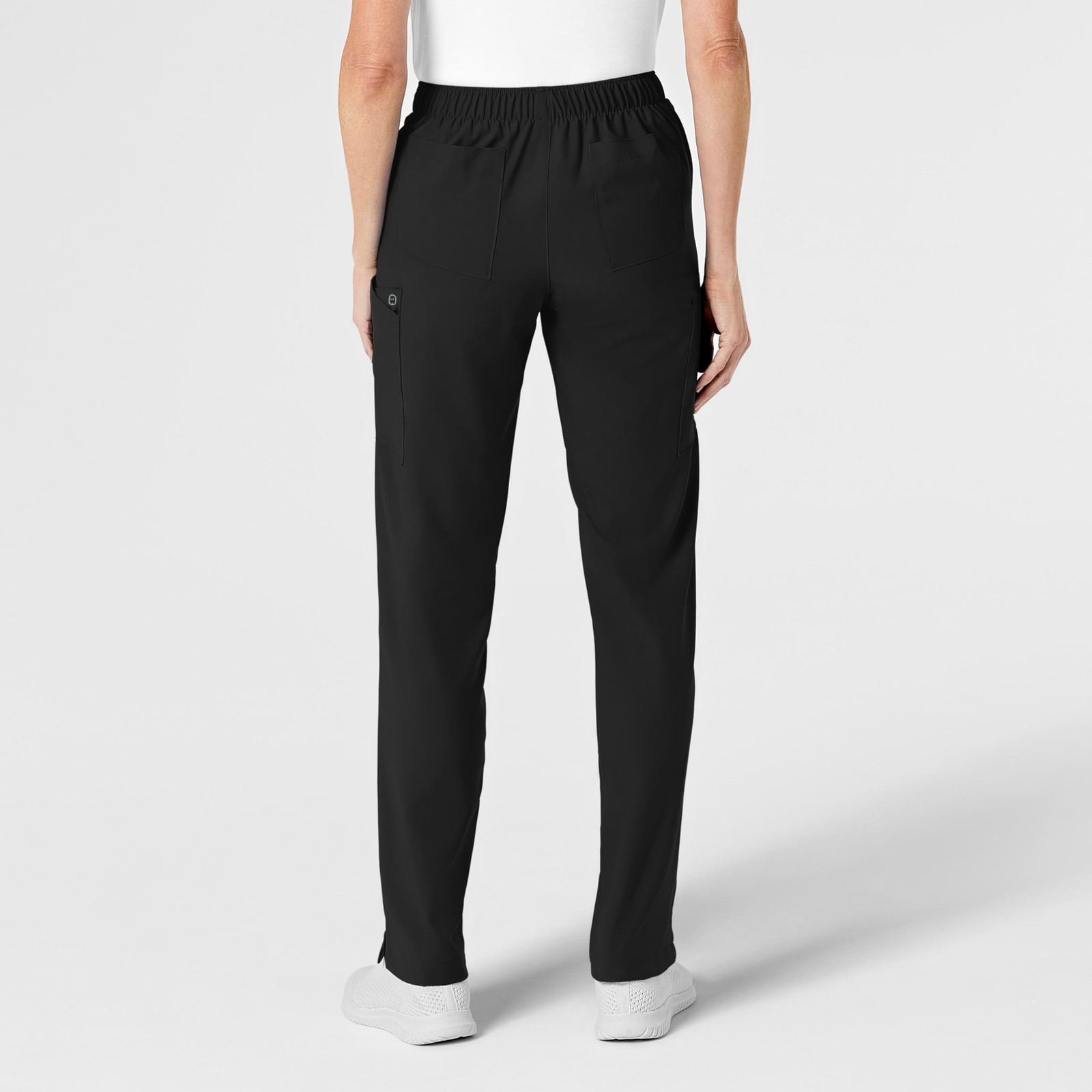 WINK Women’s Flat Front Cargo Scrub Pants Medium Petite Black