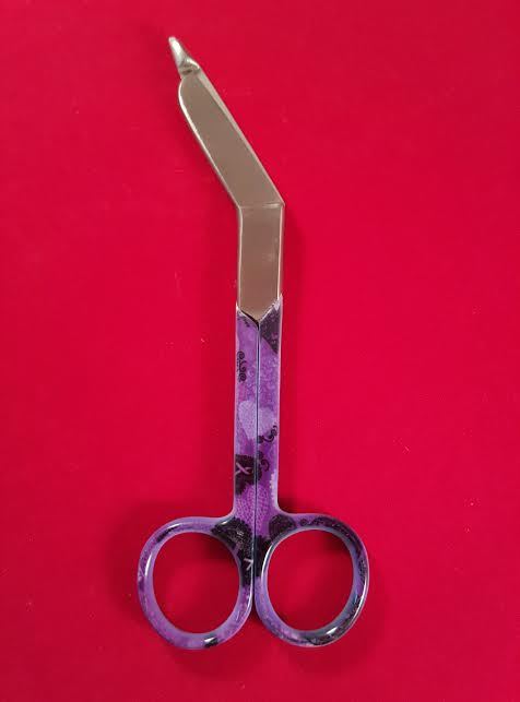 NEW O.R NURSES LISTER BANDAGE SCISSORS 5.5″ COLOR HANDLE(PURPLE) ROUND PATTERN