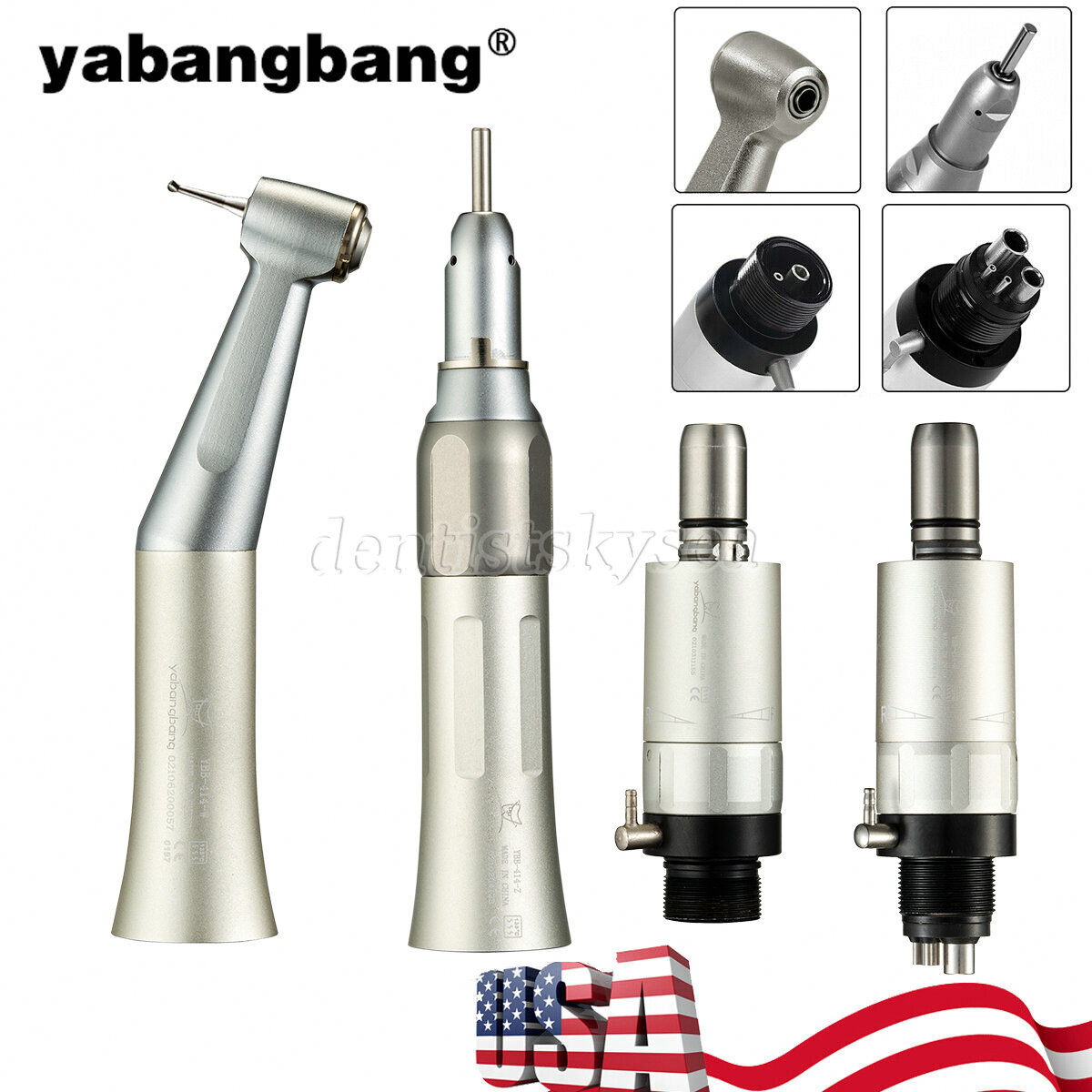 NSK Style Dental Slow Low Speed Handpiece Straight Contra Angle Air Motor 4/2H