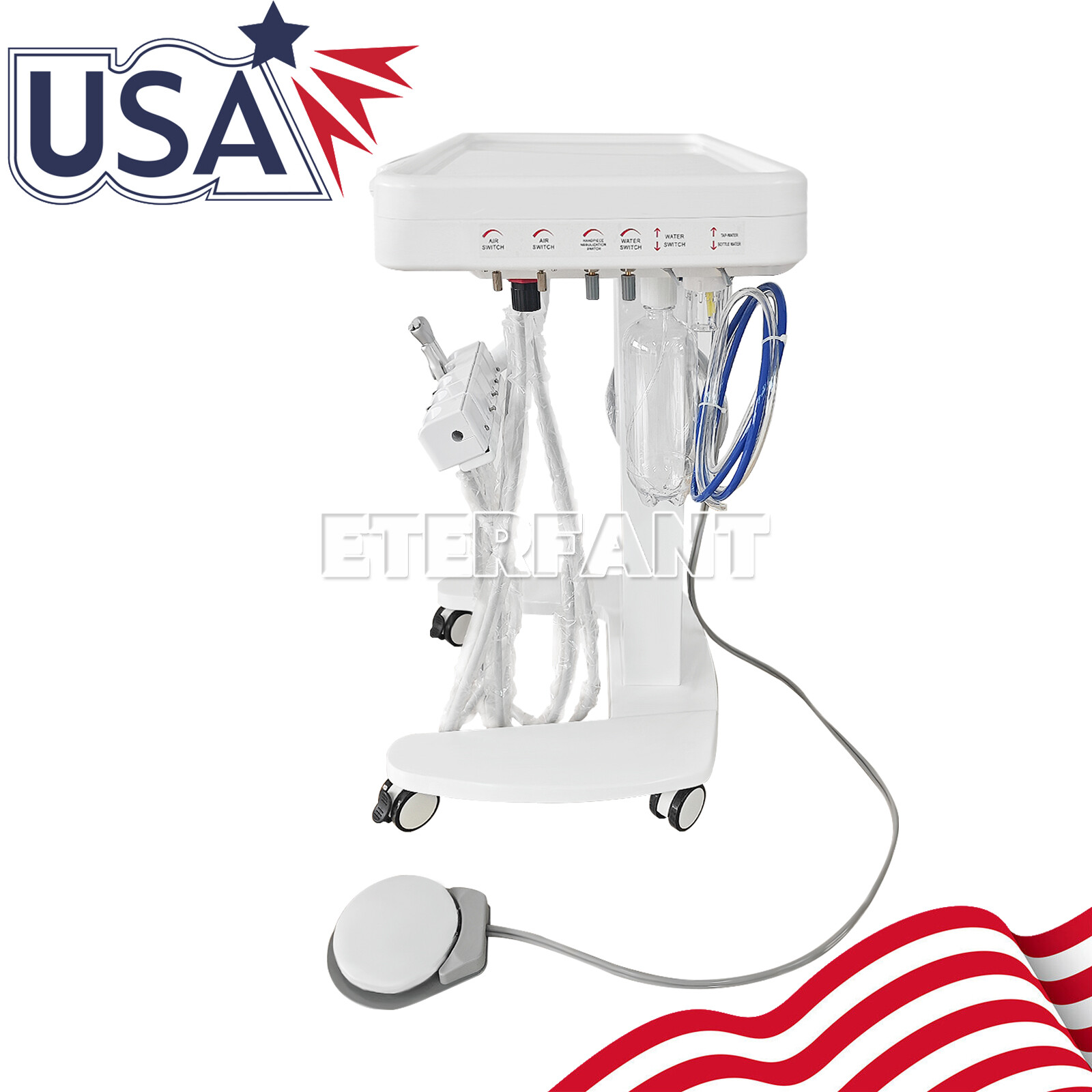 Dental Suction Unit With Vacuum Pump/Delivery Cart 4 Hole Unit System Treatment