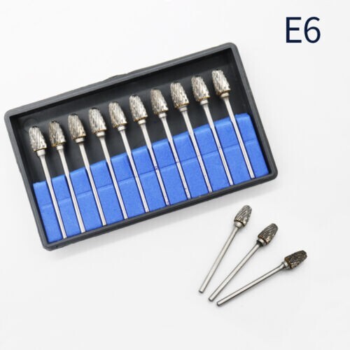 10 Pcs Dental Lab Polishing Bur Drills Tungsten Steel Carbide Burs Burrs 2.35MM