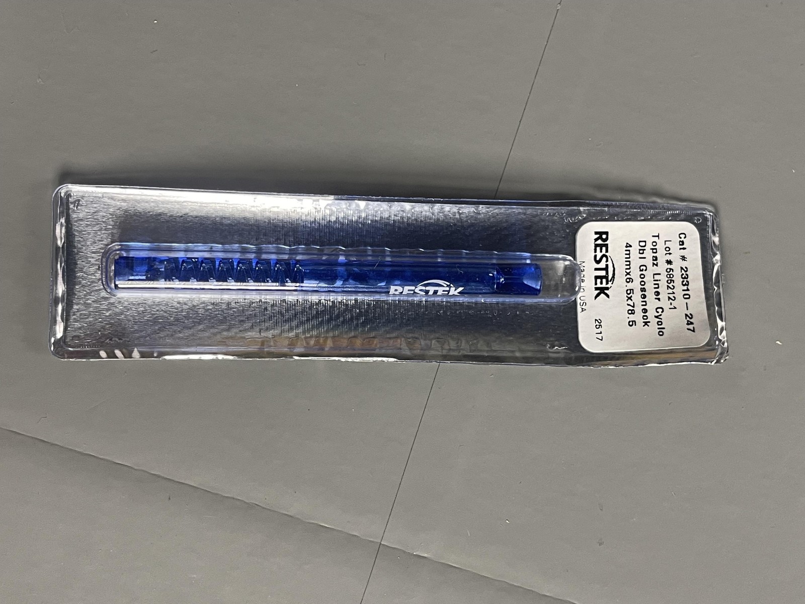 New Restek Topaz GC Liner Cyclo Dbl Gooseneck 4mmx6.5×78.5 Cat 23310-247