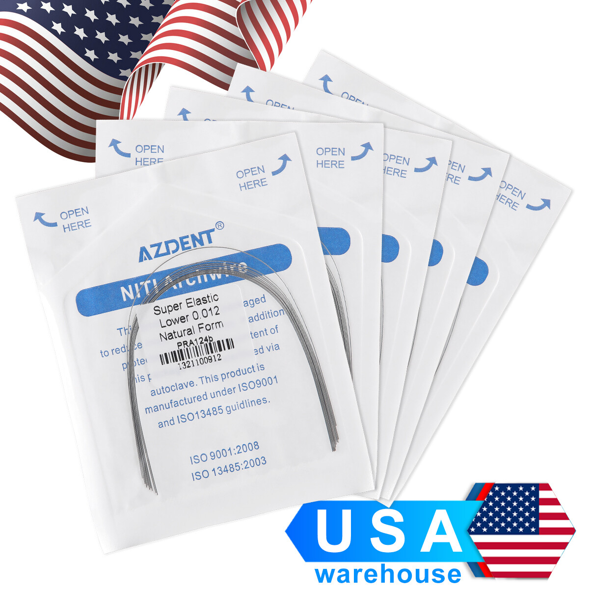 AZDENT Dental Orthodontic Super Elastic Round Niti Arch Wire Nature Form Wires