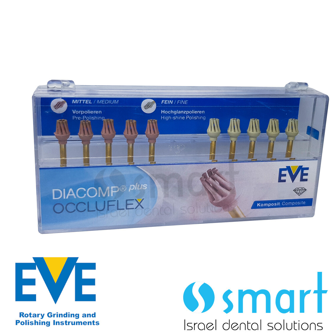 Dental Eve Diacomp Plus Occluflex Twist Diamond polisher composite 10 pcs RA345