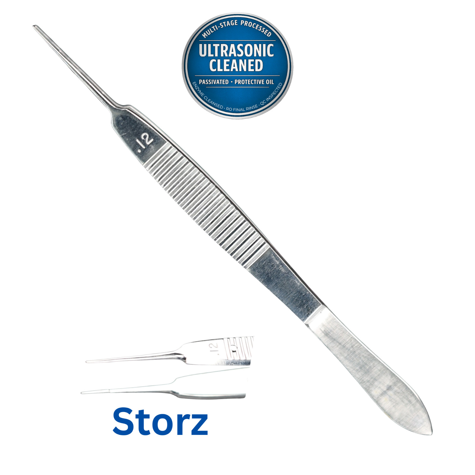 Storz E1811 Bonn Suturing Forceps, Straight, .12mm Teeth, 5mm Tying, 94mm (3.7″)