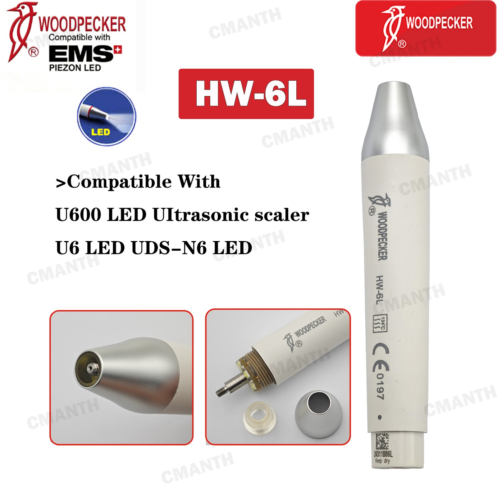US Woodpecker DTE Dental Handpiece Ultrasonic Scaler Fit EMS SATELEC NSK HW5L/6L