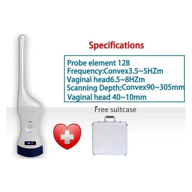 Color Doppler Convex/Transvaginal Double Head Mini Wireless Ultrasound Probe E