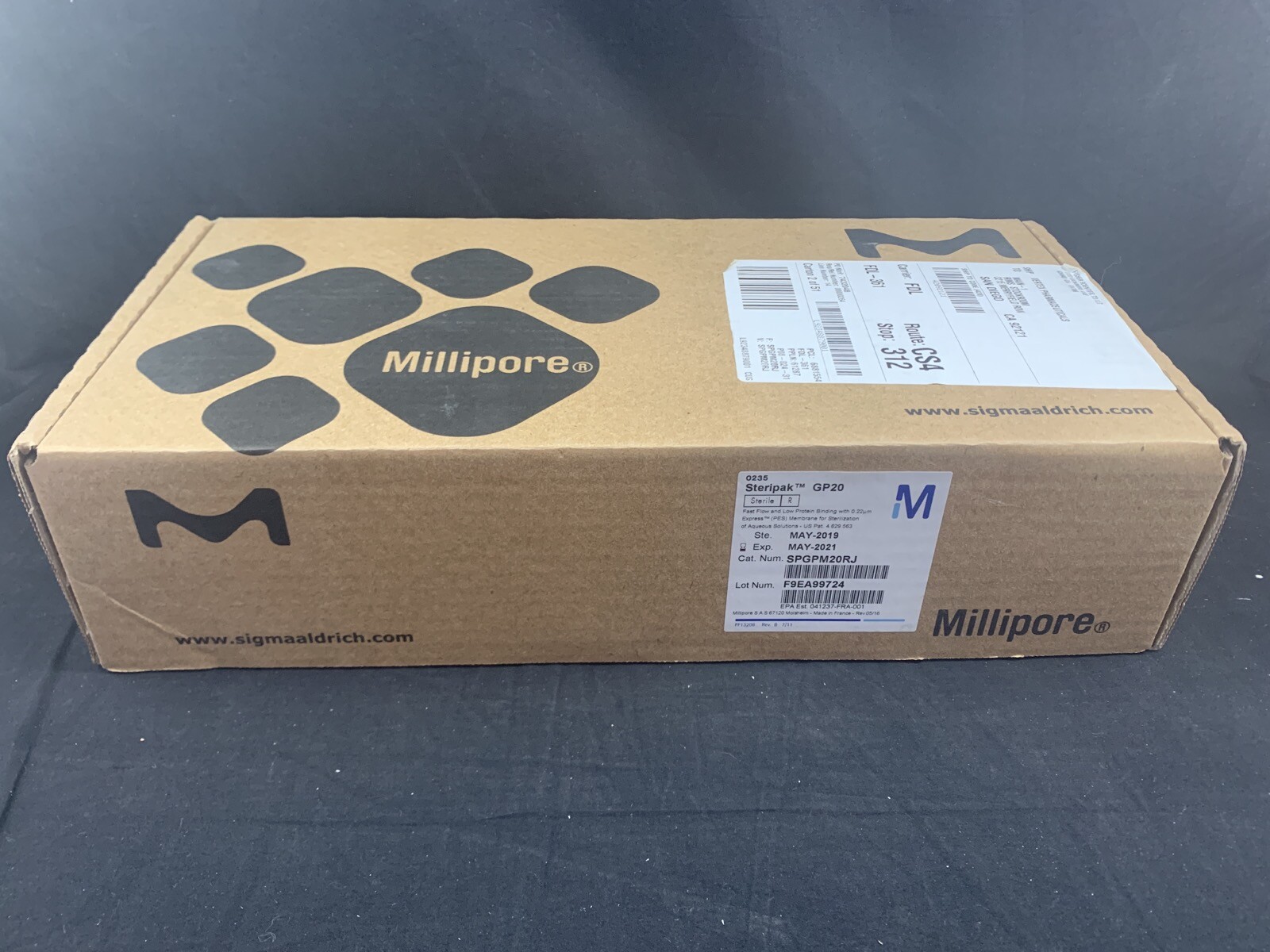 MILLIPORE Steripak 1mL GP Sterile 0.22μm Filter Disposable Units SPGPM20RJ 3/PK