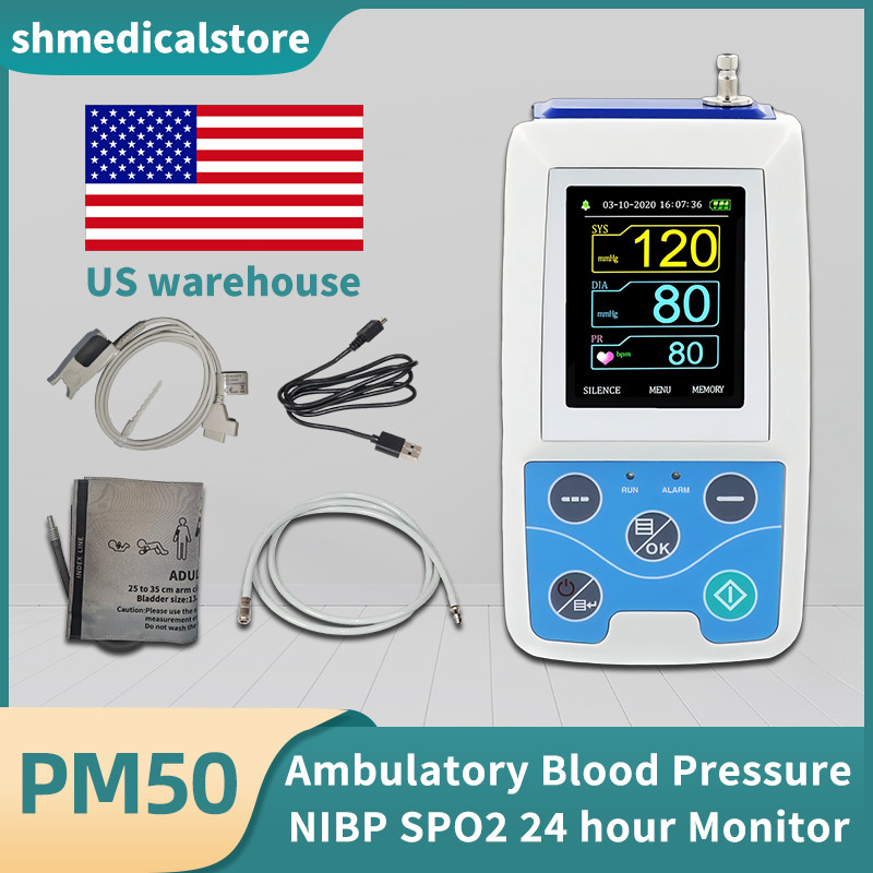 PM50 Ambulatory Blood Pressure & SpO2 Monitor Holter NIBP SPO2 24 hour Monitor