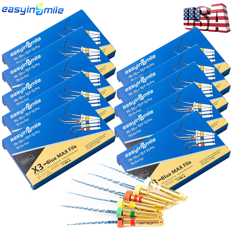 10PK Dental Endodontic Rotary Files X3-Blue Max Files NITI Root canal Files 25MM