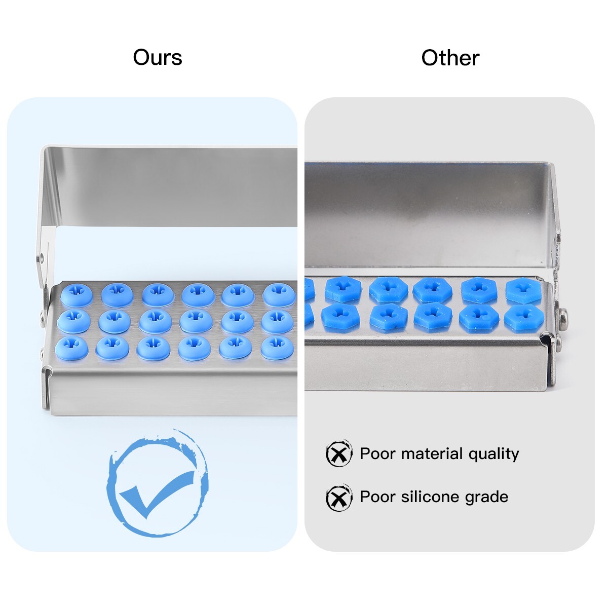 8/30Hole Dental Autoclave Bur Holder Block Disinfection Sterilizer for FG/CA Bur