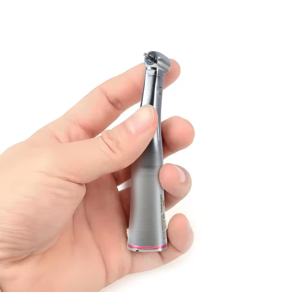 Dental 1:5 Increasing Contra Angle Handpiece ceramic bearing 4 inner Spray red