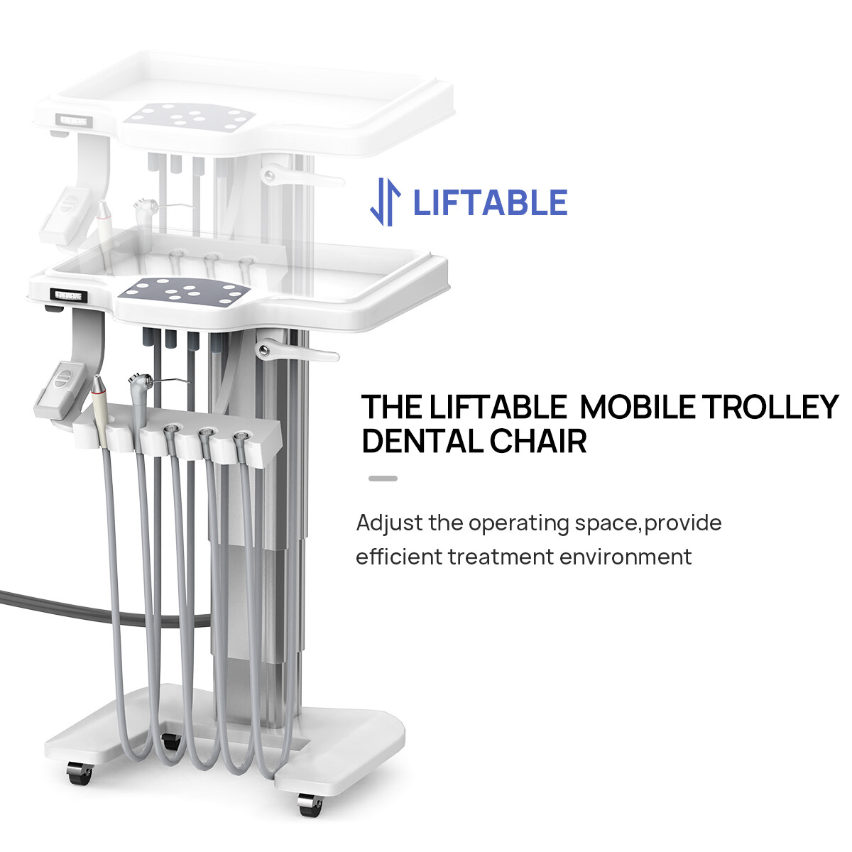 Dental Unit Chair Computer Controlled Motor Hard Leather+Mouth Sweeping Trolley