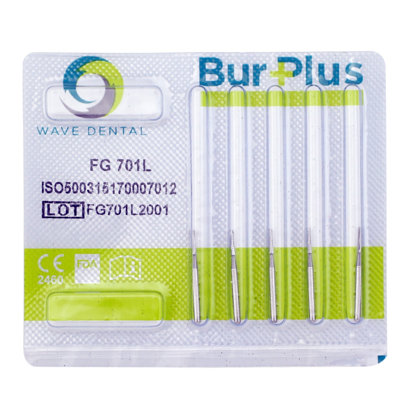 Dental Carbide Burs FG701L Friction Grip Flat End Taper Cross Cut Long Head 21mm