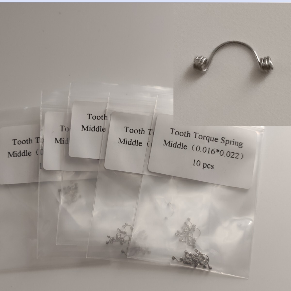 5 Packs Dental Tooth Torque Spring For Anterior S/M/L 16*22/17*25/18*25/19*25