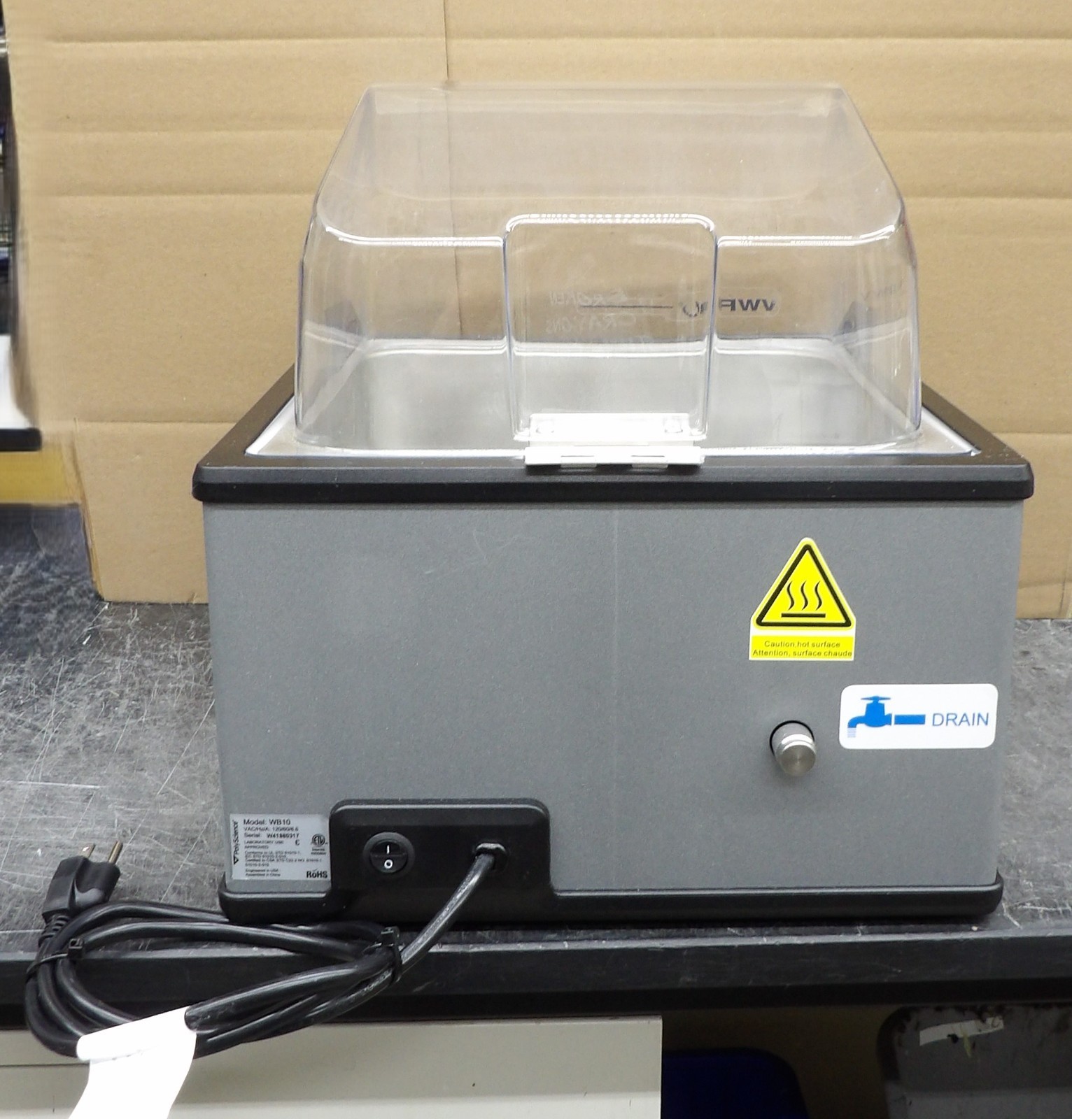 VWR WB10 General Purpose Laboratory Digital Water Bath, VAC/HZ/A: 120/60/8.6