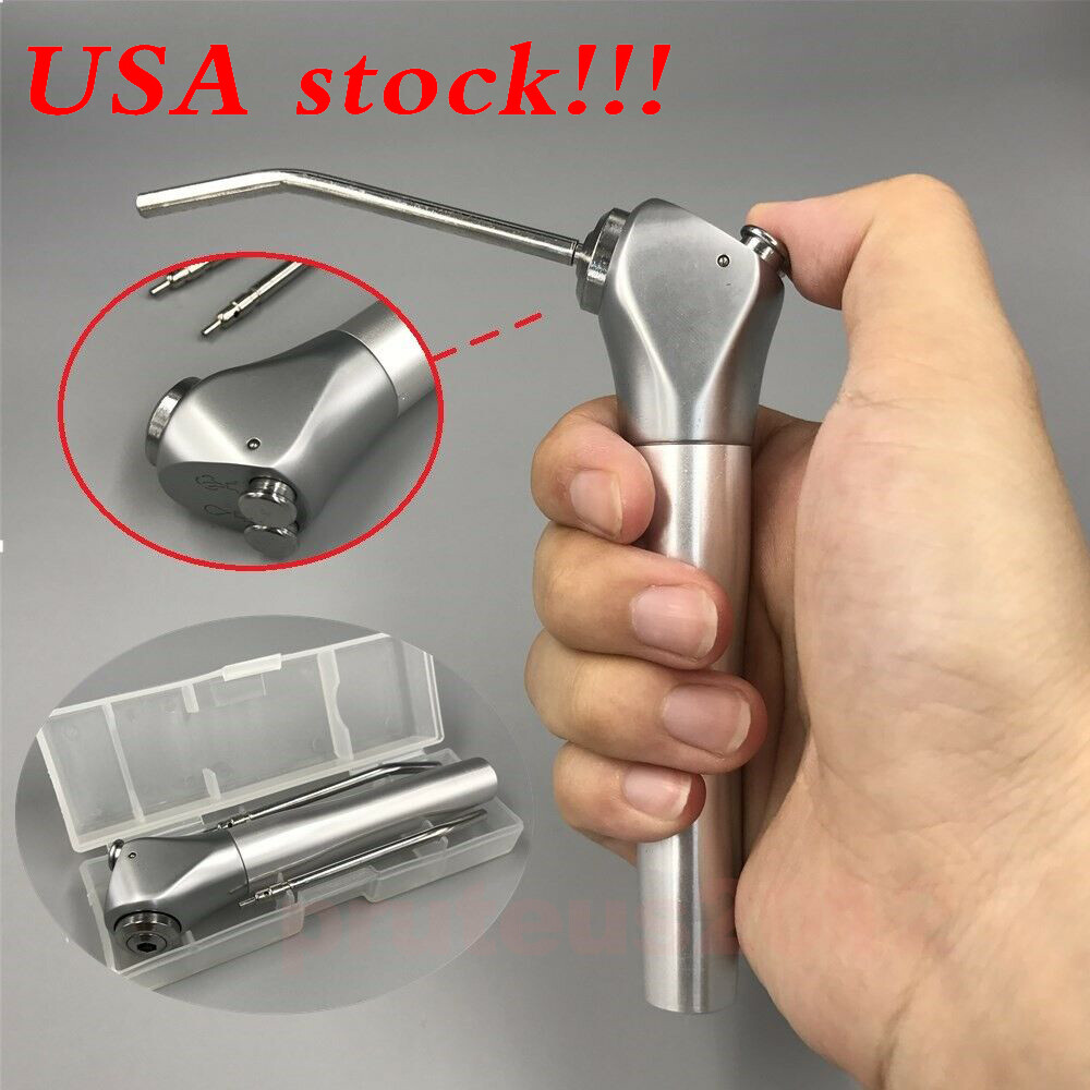 Dental 3 Way Air Water Spray Triple Syringe Handpiece w/ 2 Nozzles Tips Tubes