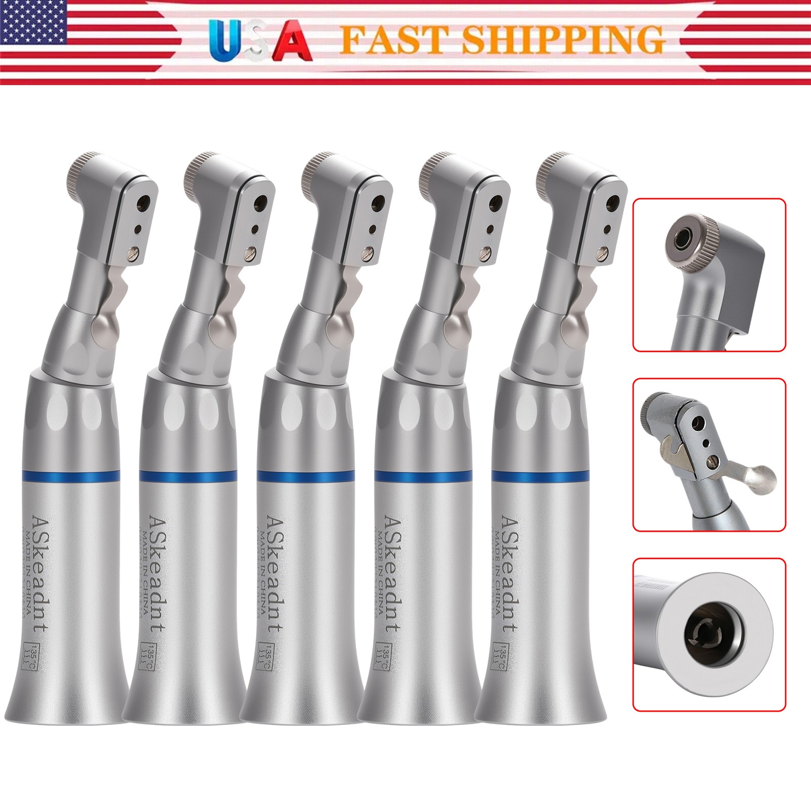 5 Dental Contra Angle Latch Low Slow Speed Handpiece External Water ASkeadnt