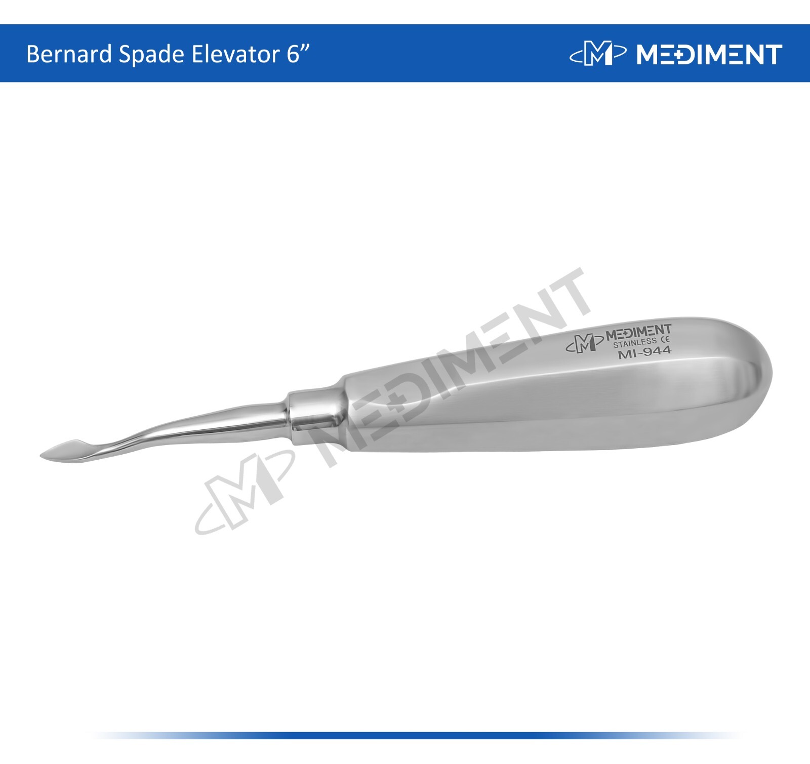 Dental Surgery Elevator Bernard Spade 6” Length Root Extraction, Teeth Luxating