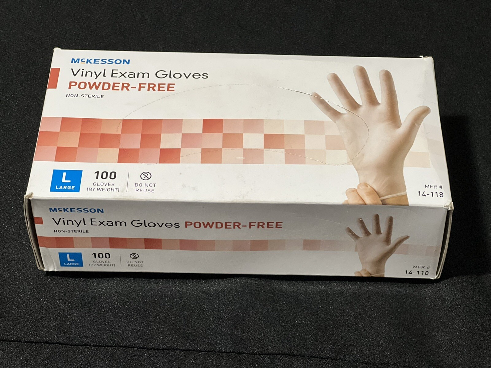 Vinyl Glove Standard Cuff Length LARGE 100 per Box
