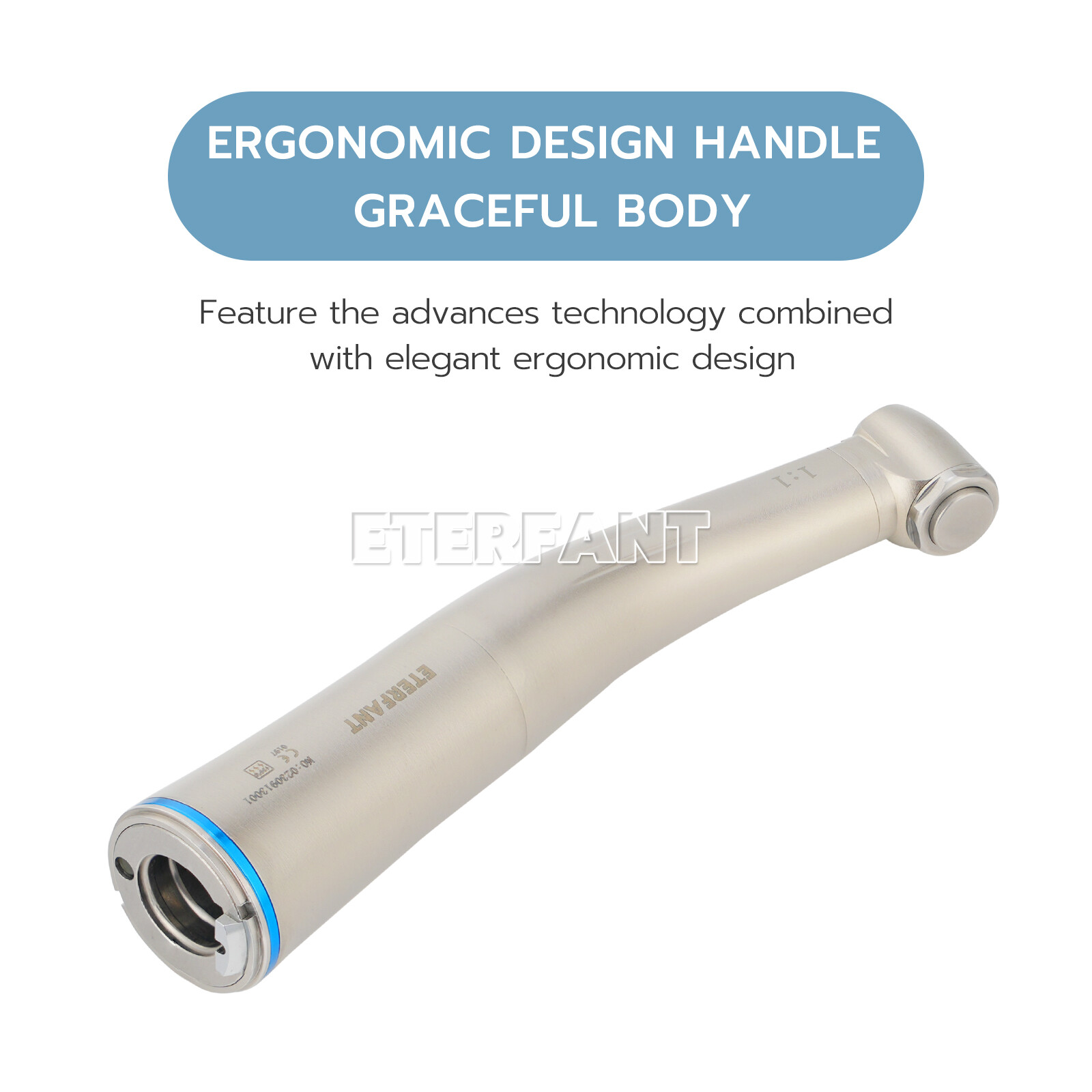 ETERFANT Dental 1:5/1:1Fiber Optic LED Contra Angle Handpiece NSK Electric Motor