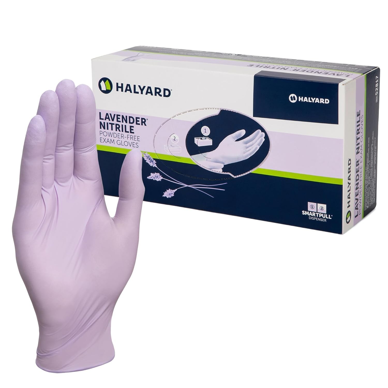Medium Lavender Nitrile Exam Gloves, Chemical Resistant, 3.1 Mil, 250-Count Box