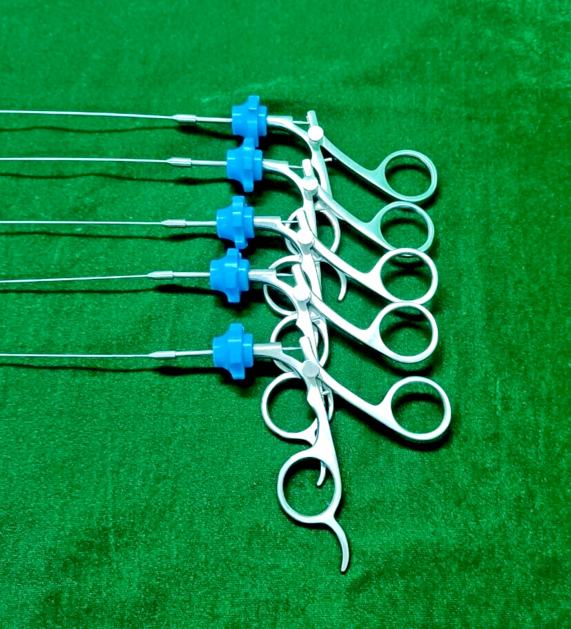 5pc Hysteroscopy Urology Semi Rigid Scissor 5FR Blue Rotar Reusable Instruments