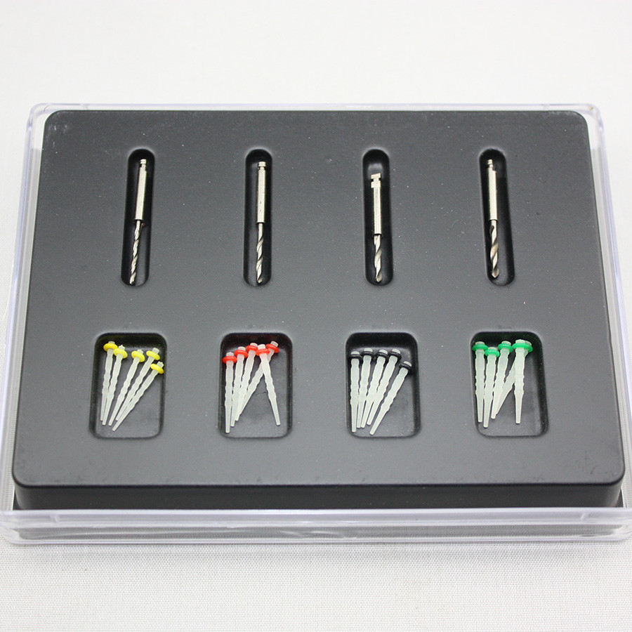 1 Box Dental Screw Thread Fiber Set 20 pcs Fiber Post & 4 Drills Free Shipping