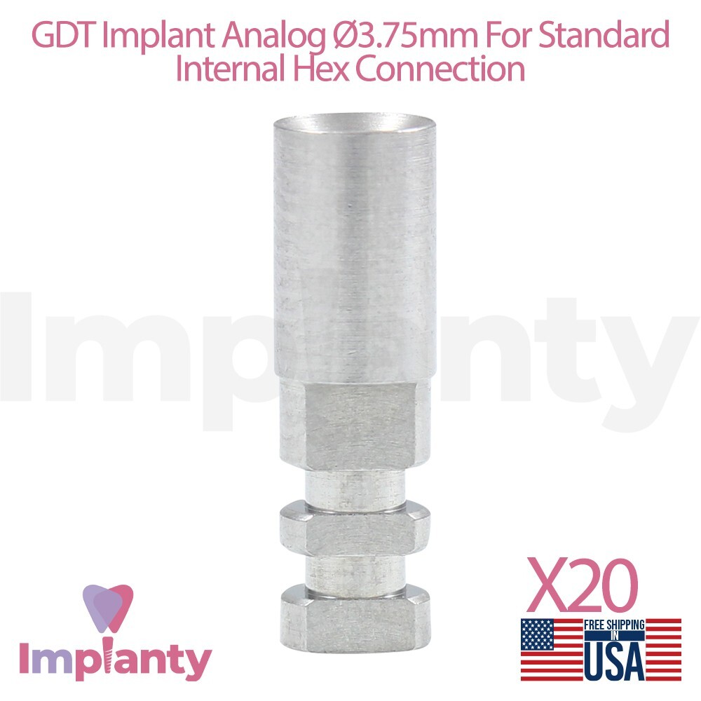 20X Fixture Analog Ø3.75mm Dental Standard Platform Int Hex 2.42mm Prosthetics