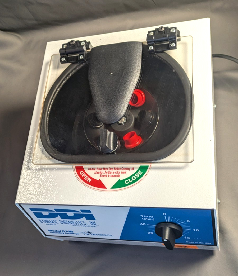 Drucker DDI Dynamic Diagnostics Model 614B Laboratory Centrifuge Timer + 6 Tubes