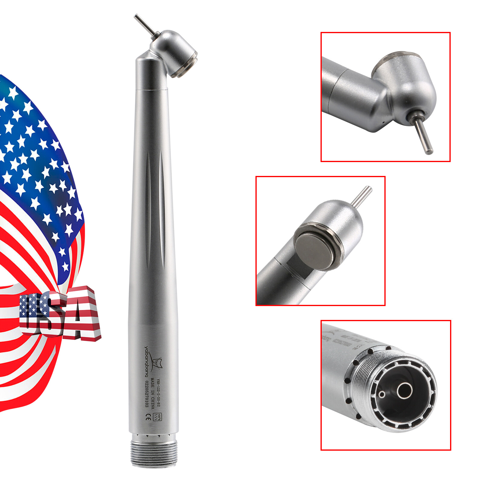 Dental 45 Degree Fiber Optic LED E-generator High Speed Handpiece 2Hole 4Hole