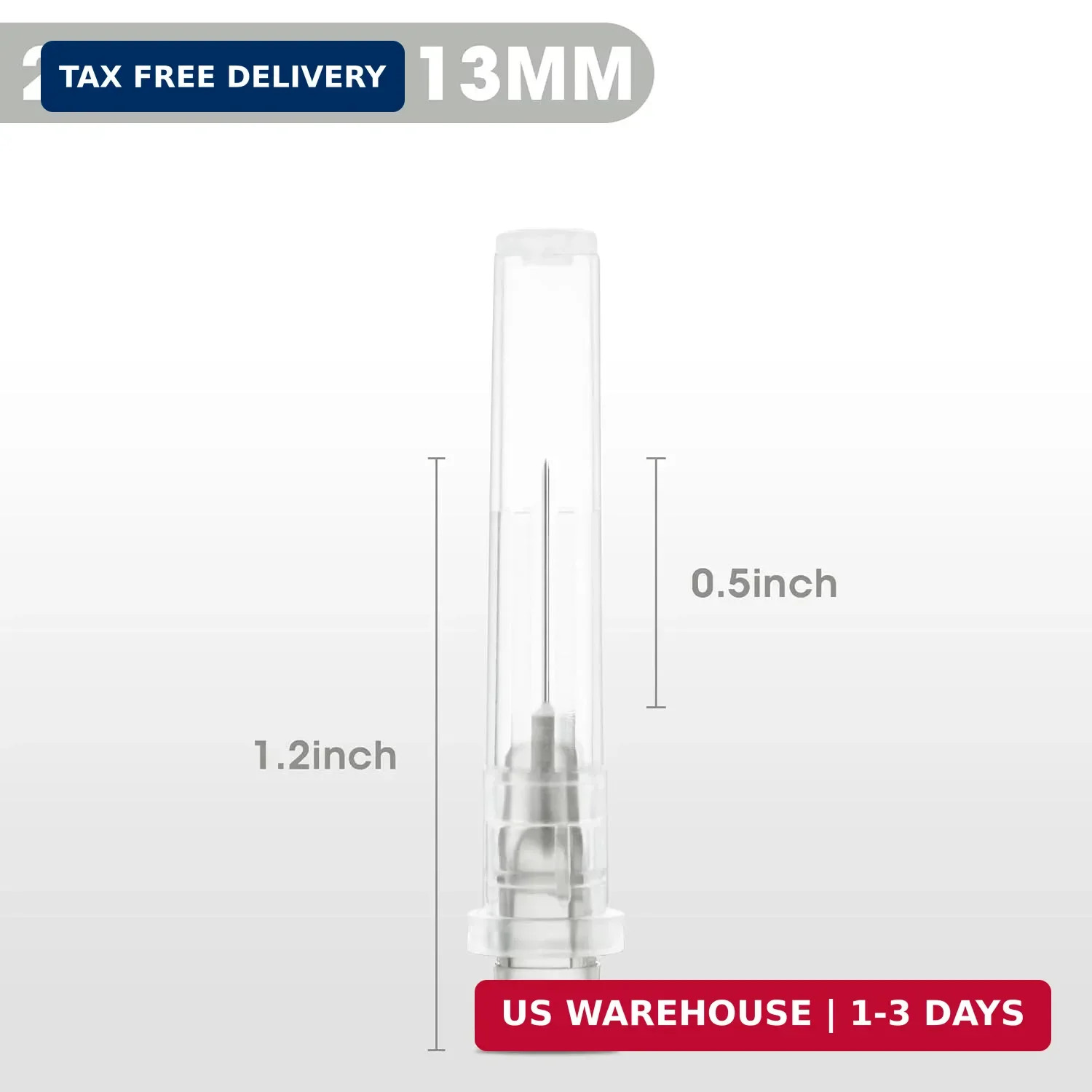 27 Gauge 1/2 Inch Disposable Needles with Caps – Luer Lock Lab Dispensing Access