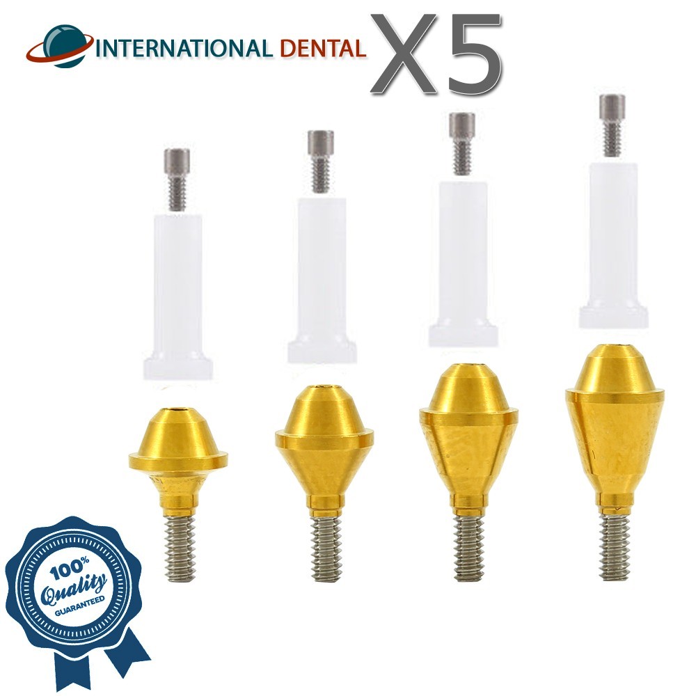 5 Dental Straight Multi Unit 1.6mm Abutment Plastic Set Slim Platform Int Hex