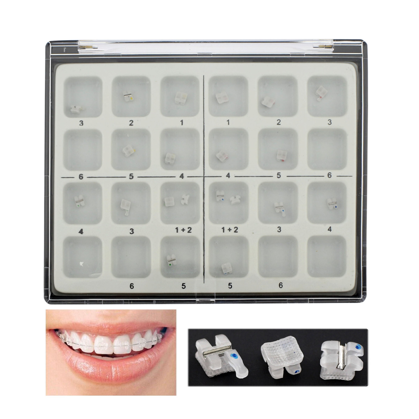 Dental Orthodontic Ceramic Brackets Braces MBT 022 3 Hooks 3M Clarity Aesthetics