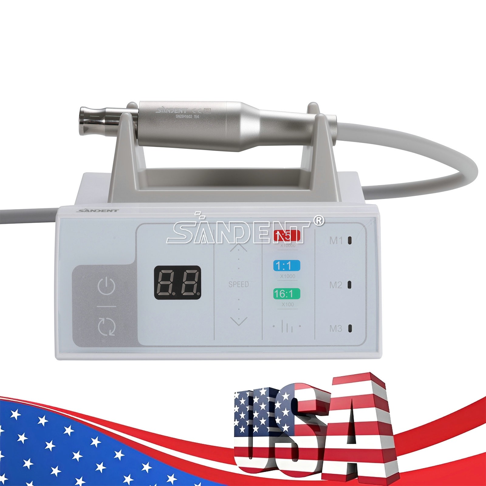 Dental Electric Handpiece Motor System LED Brushless Built-in 1:1 1:5 16:1 Modes