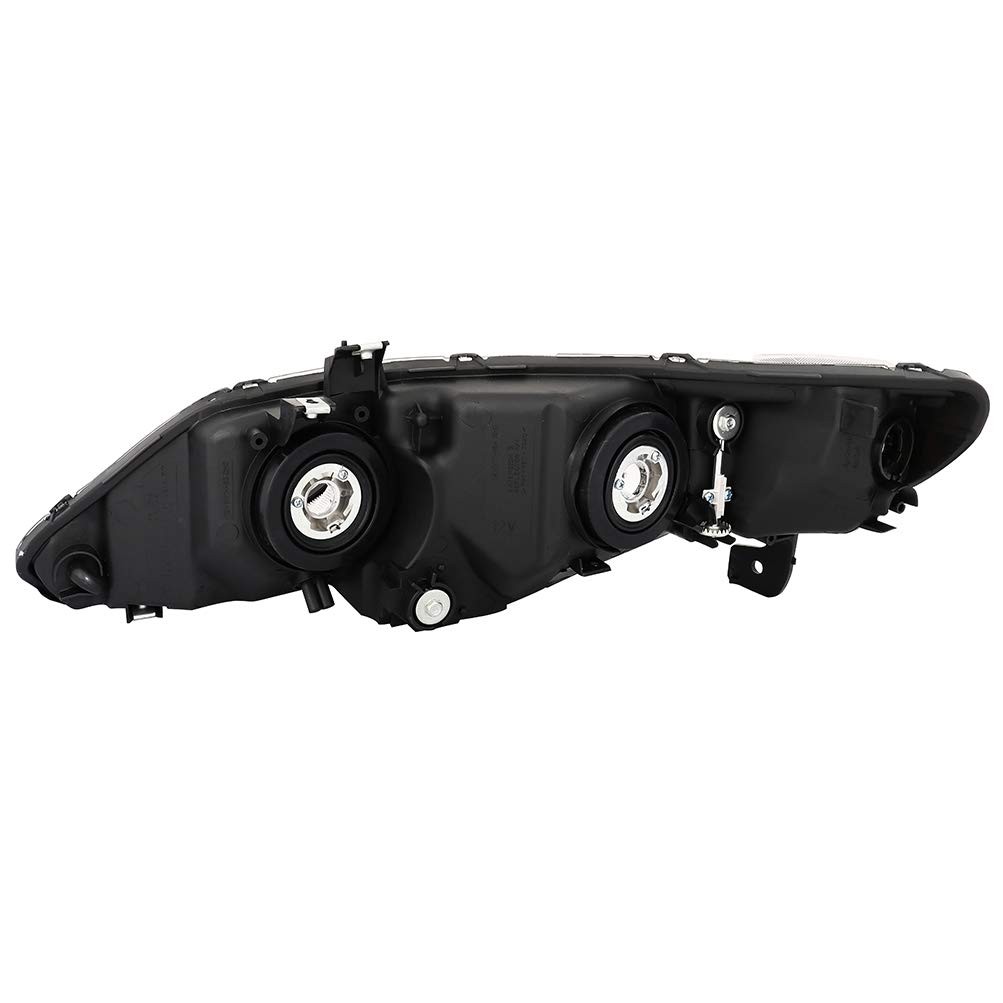 Black Headlight Assembly Pair Sedan 4Dr 06-11 Driver Passenger Side Replacement