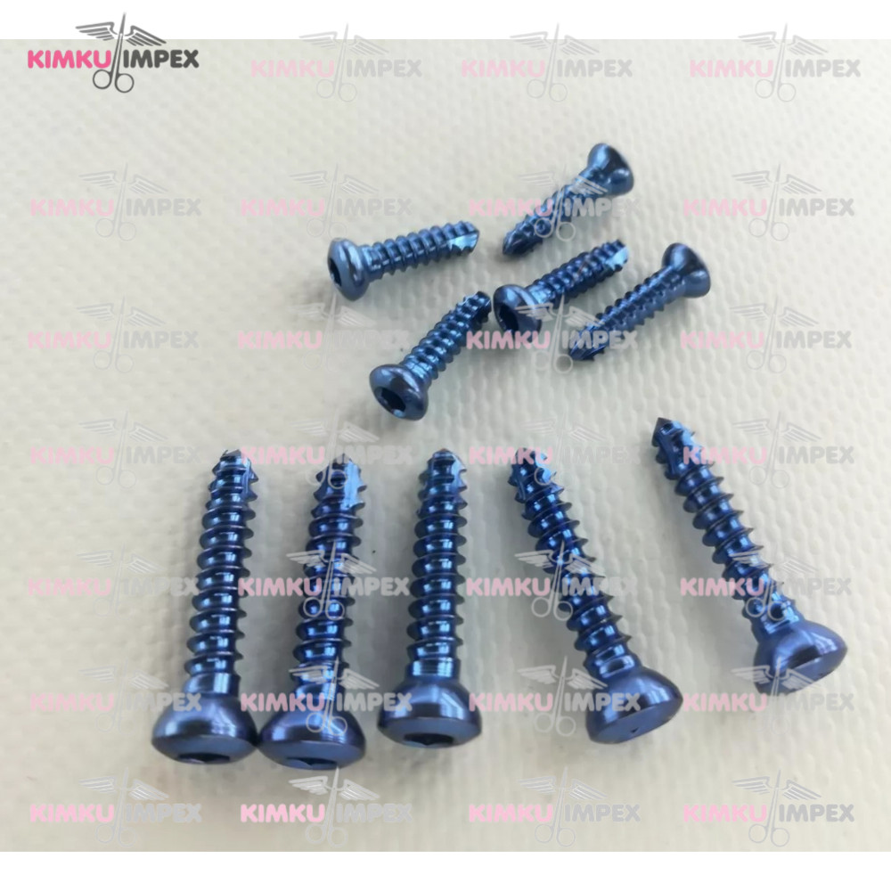 3.5mm Coritcal Screws Titanium grade 5 & SS 316L, Self Tapping (180 pcs)