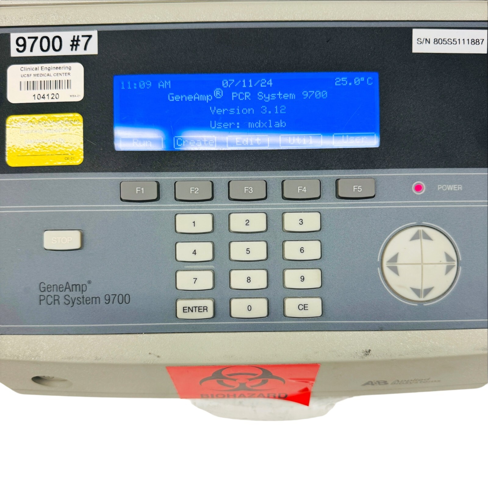 Applied Biosystems 9700 GeneAmp PCR System Thermal Cycler 96 Well, N8050200